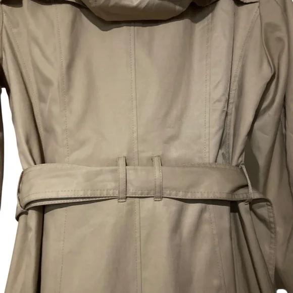 Cole haan khaki  belted hooded trench coat jacket - Picture 6 of 11